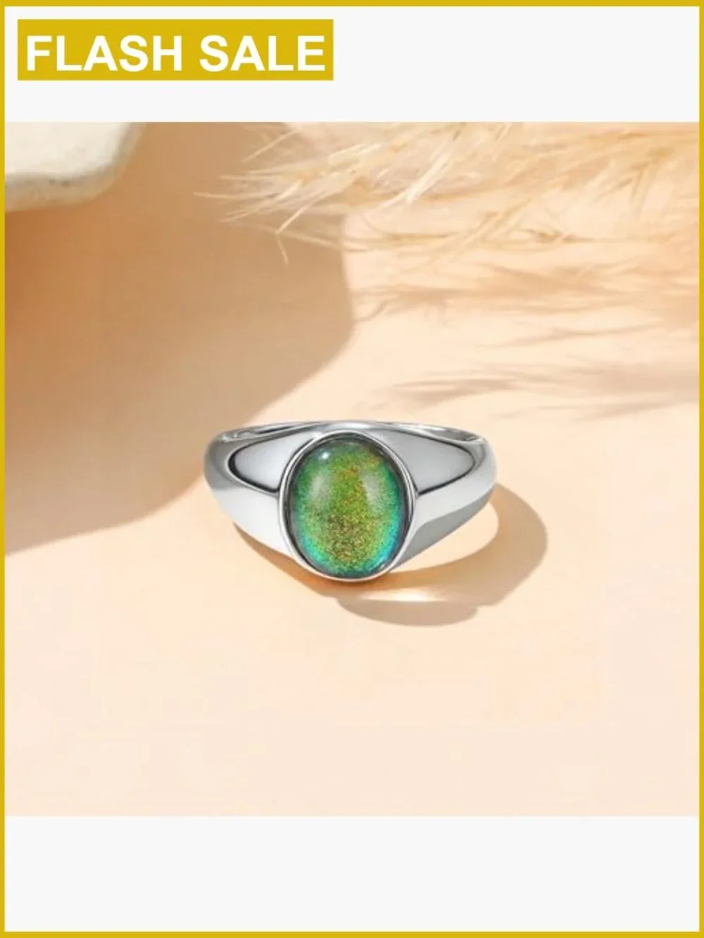 Mood Ring Stackable Color Changing Ring Gold Plated Stainless Steel Dainty